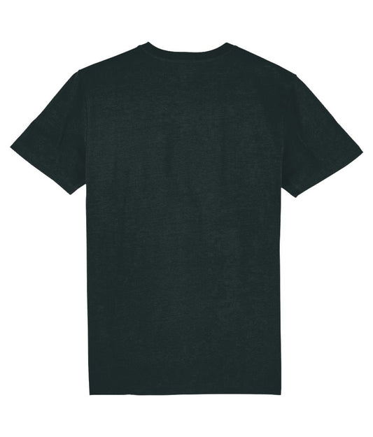 Black t-shirt on a white background back view