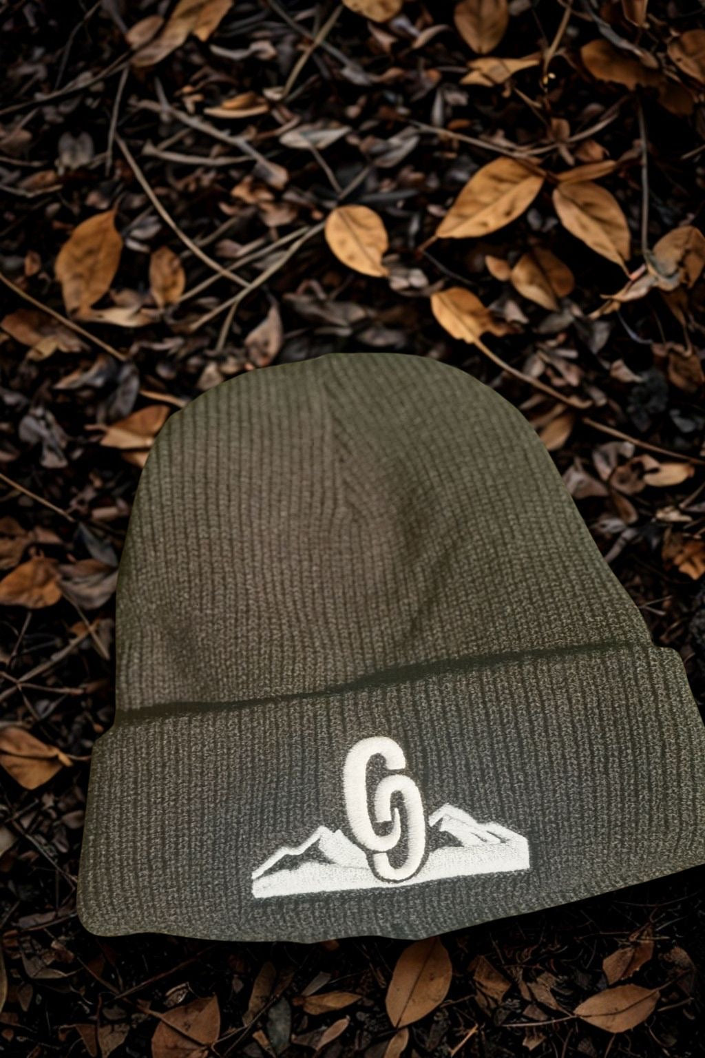 Black CG original logo embroidered with a front view 